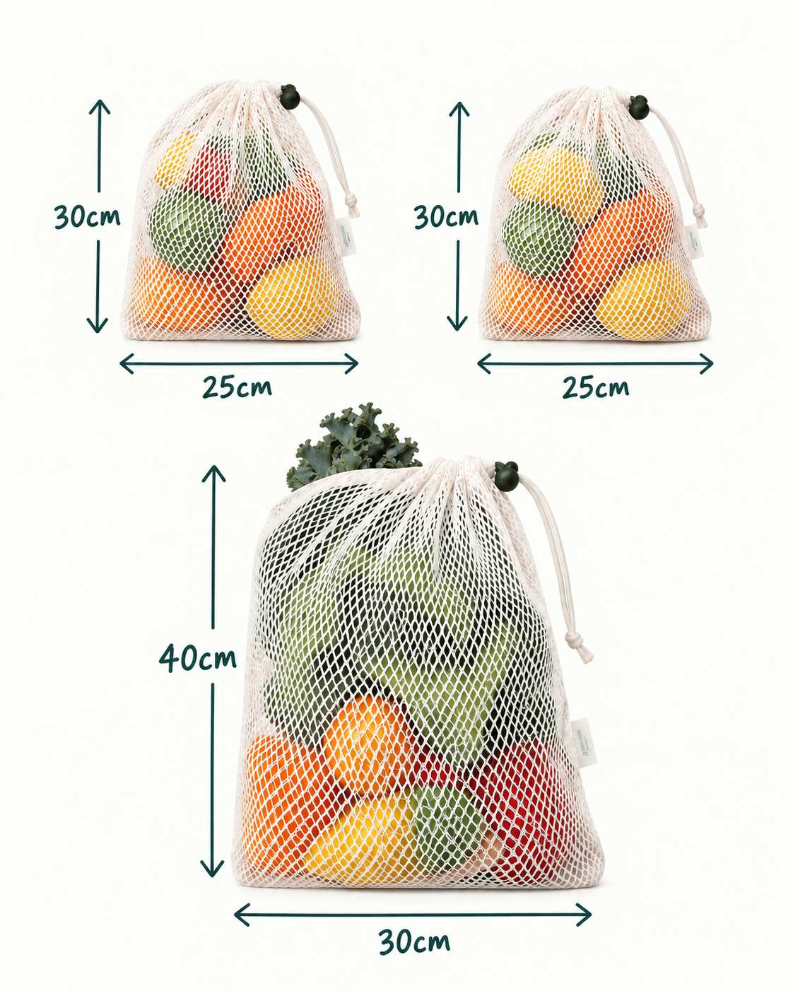 Billy Mesh Mates | Reusable Cotton Produce Bags (3-Pack)