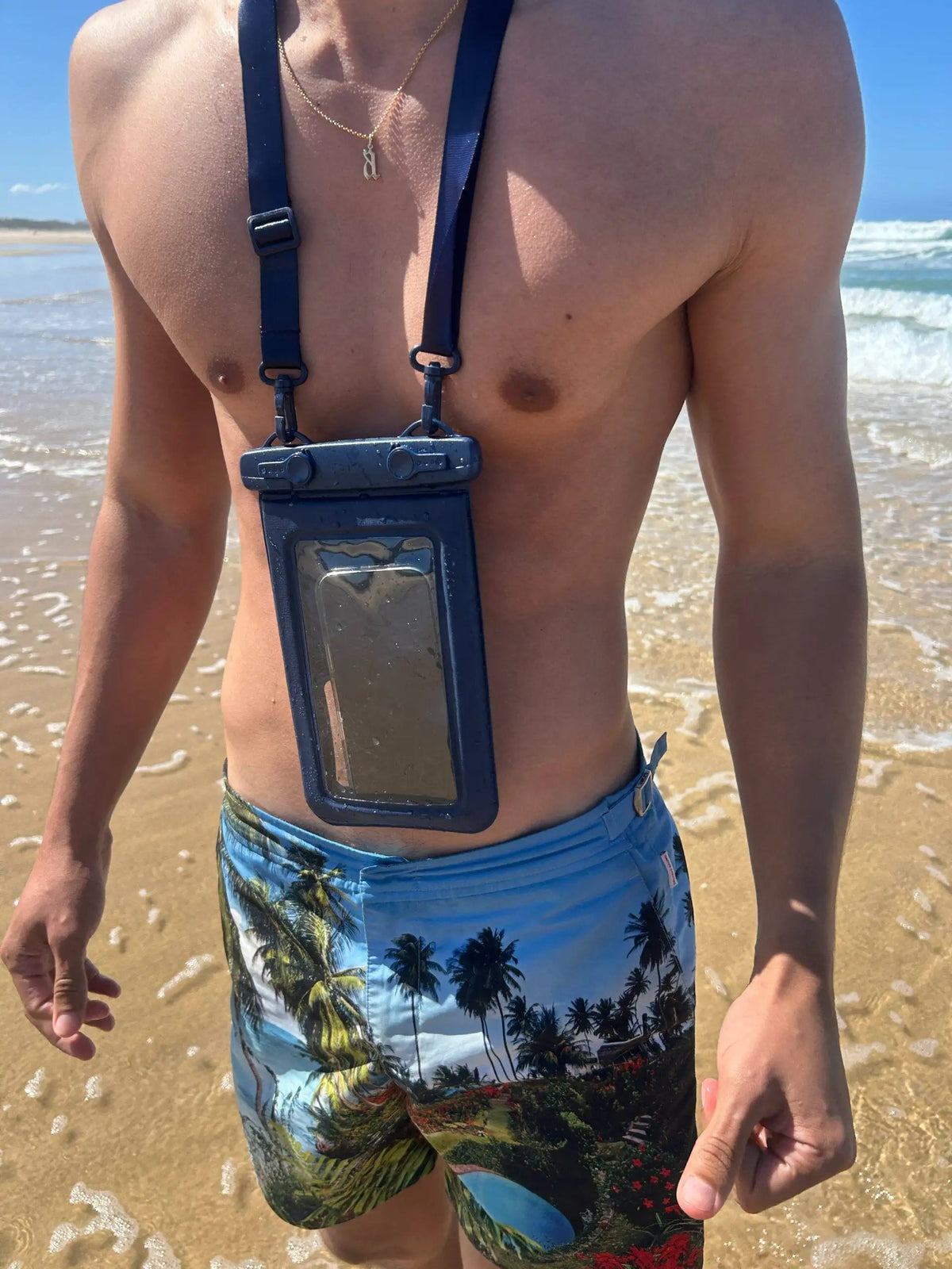 Billy Mako Blue waterproof phone pouch for beach and pool days