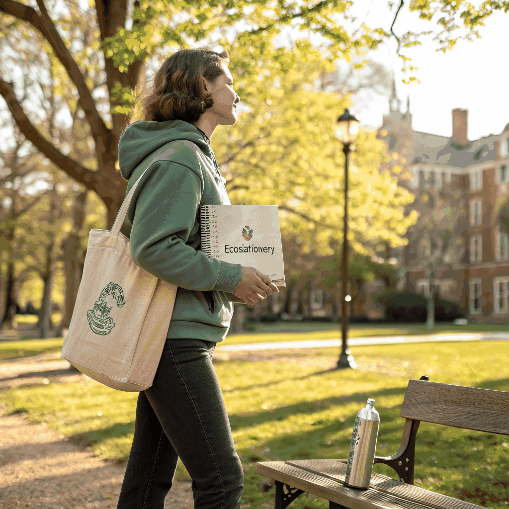 Carrying laptop, textbooks, and daily essentials to university